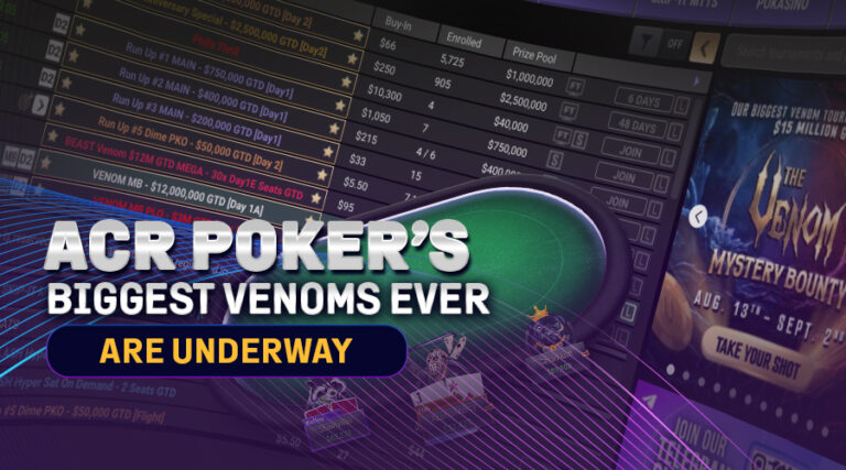 ACR Poker’s $15M Dual Mystery Bounty Venoms Are Underway