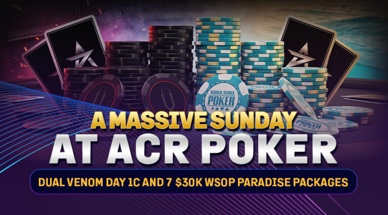 Os PKOs “Dual Venom” do ACR Poker chegam ao Dia 1B antes do “Seven-Package Paradise Sunday”